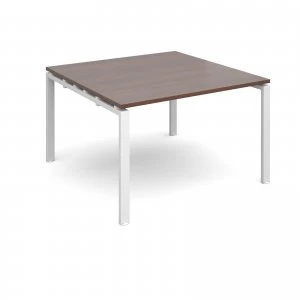 Image of Adapt II square Boardroom Table 1200mm x 1200mm - White Frame Walnut