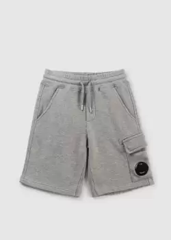 Image of C.P. Company Kids Fleece Cargo Shorts In Grey Melange