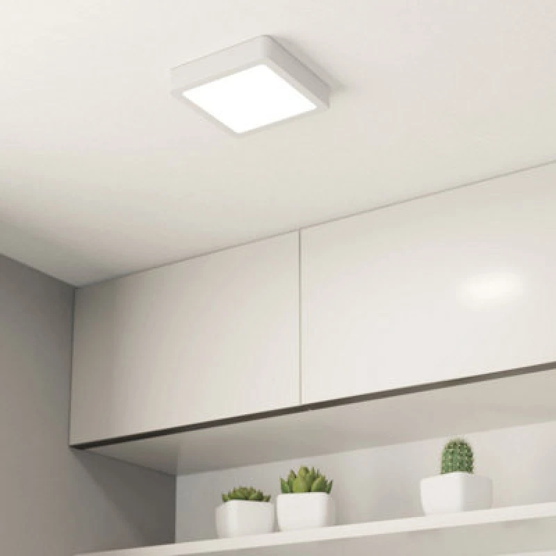 Image of EGLO Eglo Fueva 6 Ultra-Slim White Square LED Ceiling Light WBS White One Size Unisex 9008606330393