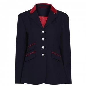 Image of Shires Henley Competition Jacket Ladies - Navy/Red