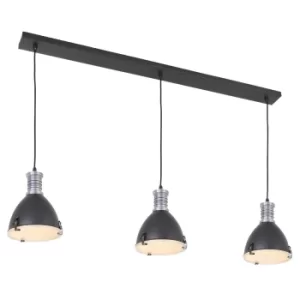 Image of Storm Straight Bar Pendant Ceiling Light Black Matt, Metal