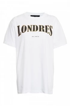 Image of French Connection Londres Foil T Shirt White