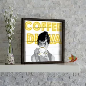 Image of KZM509 Brown White Black Yellow Grey Decorative Framed MDF Painting