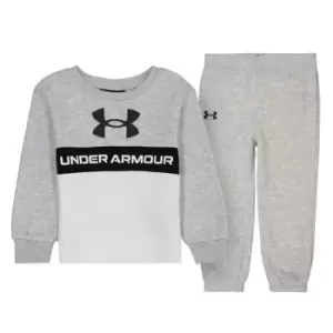 Image of Under Armour Armour Pieced Branded Logo Hoodie Set Baby Boys - Grey