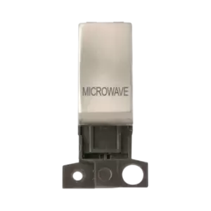 Image of Click Scolmore MiniGrid 13A Double-Pole Ingot Microwave Switch Satin Chrome - MD018SC-MW