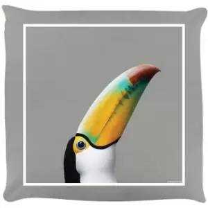 Image of Inquisitive Creatures Toucan Filled Cushion (One Size) (Grey) - Grey