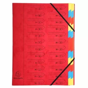 Image of Europa Stapled Multipart File A4, 24 Sections, Red, Pack of 8