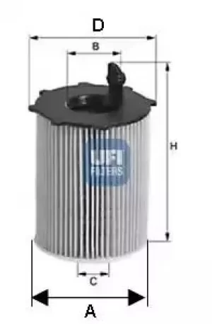 Image of 2508400 UFI Oil Filter Oil Cartridge