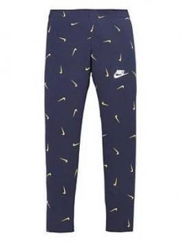 Image of Nike Girls Nsw Favorites All Over Print Leggings