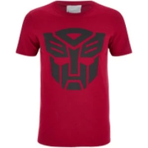 Image of Transformers Mens Transformers Black Emblem T-Shirt - Red - S