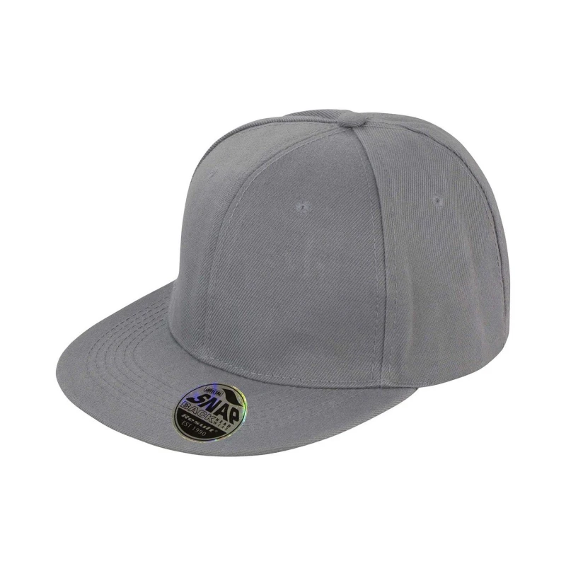 Image of Result Result Men Bronx Original Flat Peak Snapback Cap in Grey Grey One Size Male 5063470790999