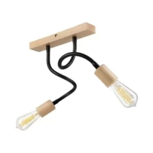 Image of Cameron Semi Flush Light Black, 2x E27