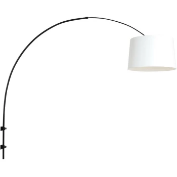 Image of Sienna Lighting - Sienna Sparkled Light Cylindrical Pendant Ceiling Light Matt Black, White Hood