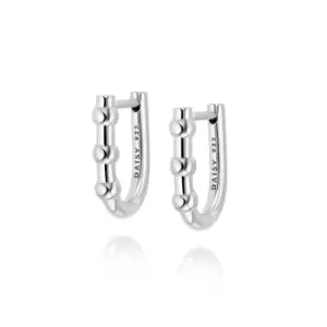 Image of Daisy London 925 Sterling Silver Treasures Bobble Huggie Earrings Sterling Silver