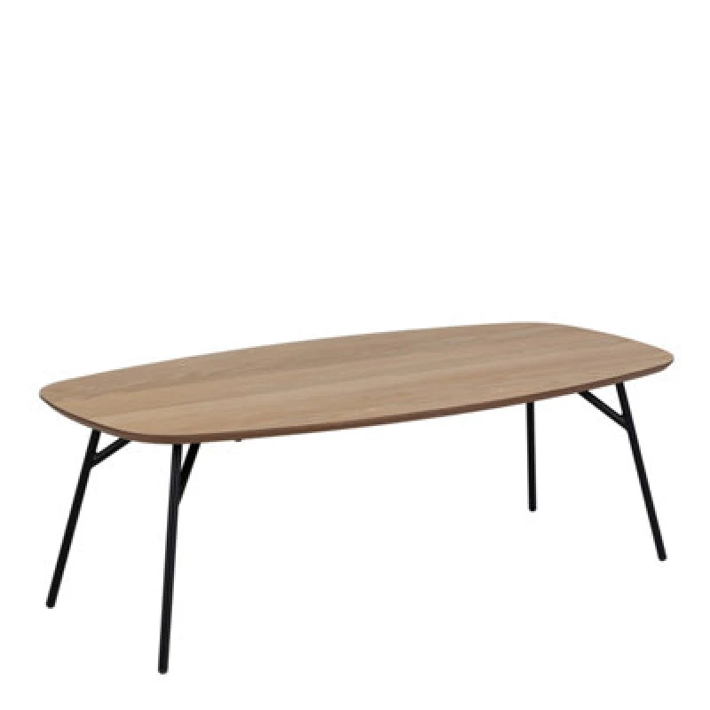 Image of Furniture To Go Caracas Rectangular Coffee Table In Oak And Matt Black