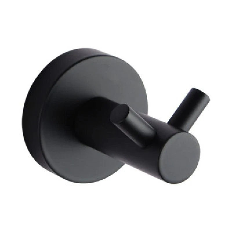 Image of Nes Home Modern Round Black Matte Robe Hook Black
