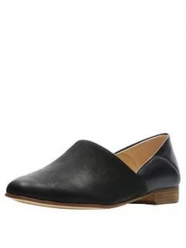 Image of Clarks Pure Tone Flat Shoe, Black, Size 6, Women