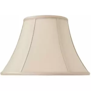 Image of 14' Inch Luxury Bowed Tapered Lamp Shade Traditional Oyster Silk Fabric & White