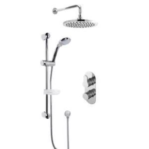 Image of Nuie Concealed Round Thermostatic Twin Valve, Kit & Head Chrome