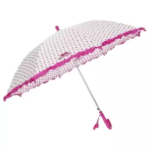 Image of Trespass Childrens Girls Clarissa Patterned Umbrella (One Size) (Apricot Polkadot Print)