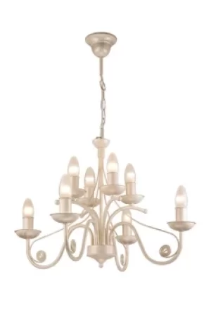 Image of Donato Chandeliers With Fabric Shades, White, 8x E14