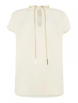 Image of Michael Kors Scallop chain top White