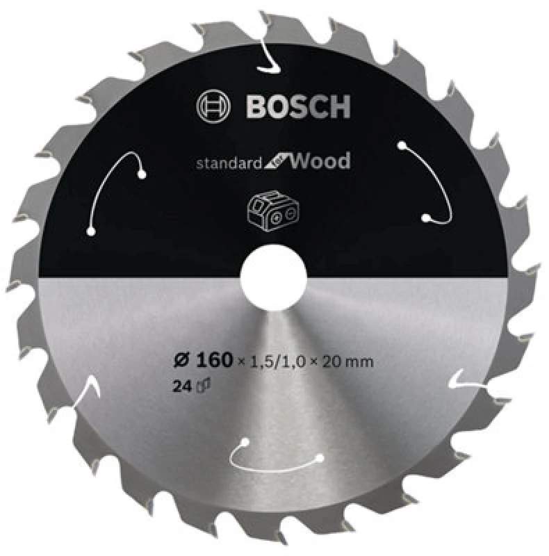 Image of Amica Bosch PRO Wood cordless Circular Saw Blade 160 x 1.5 x 20 mm T24 2608837676 2608837676