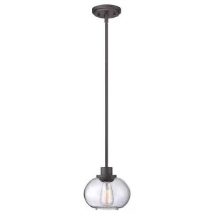 Image of 1 Light Dome Ceiling Pendant Old Bronze, E27