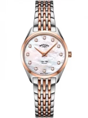 Image of Rotary Ladies Ultra Slim Two Tone Bracelet Watch LB08012/41/D