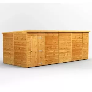 Image of Power Sheds - 18x8 Power Pent Windowless Garden Shed - Brown