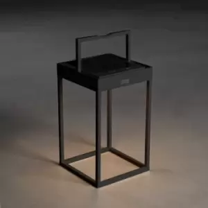 Image of Portofino Outdoor Effect Lantern Solar, USB 2700K, 3000K On, Off, Dusk, Dawn Black, IP54