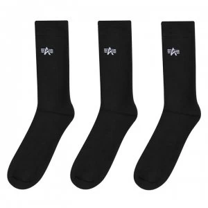 Image of Alpha Industries 3 Pack Basic Socks - Black