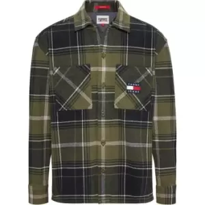Image of Tommy Jeans Tjm Brushed Check Overshirt - Green
