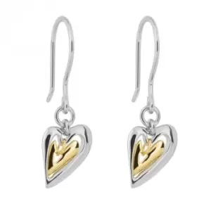 Image of Organic Heart Yellow Gold Plating Earrings E6231
