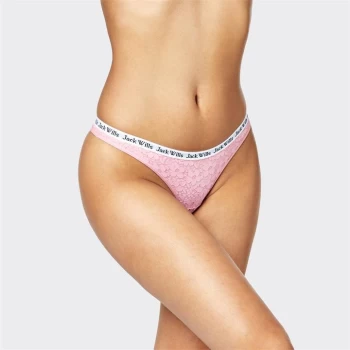 Image of Jack Wills Bournewell Lace Thong - Pink