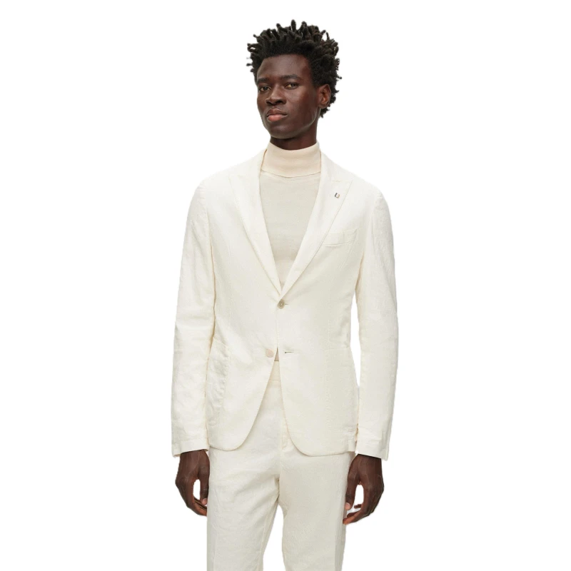 Image of Boss Mens C-Hanry Peak Lapel Blazer White male 42 (52)