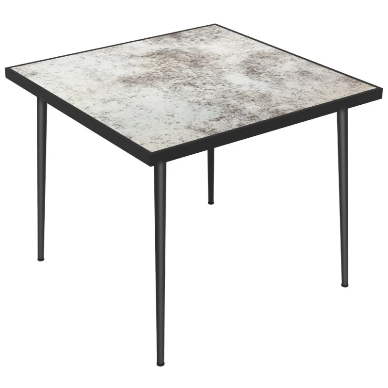 Image of Outsunny Square Dining Table w/ Marble Effect Top - Grey 84G-346V00GY