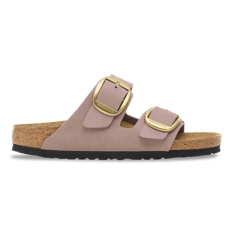 Image of Birkenstock Leather sandals with a large buckle For Her Birkenstock Arizona Rose Female 41 Etroit