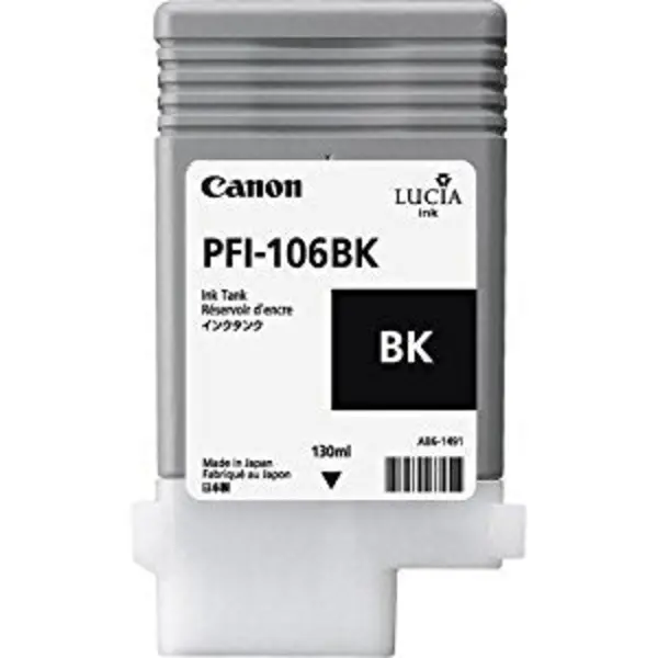 Image of Canon PFI106BK Black Standard Capacity Ink Cartridge 130ml - 6621B001 CAPFI106BK