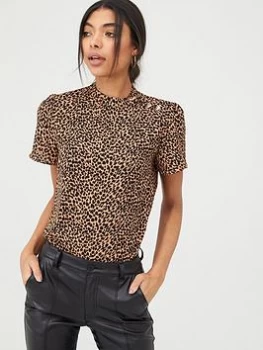 Image of Oasis Button Side T-Shirt - Animal Print, Animal, Size 16, Women