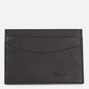 Image of Barbour Heritage Mens Amble Leather Card Holder - Dark Brown