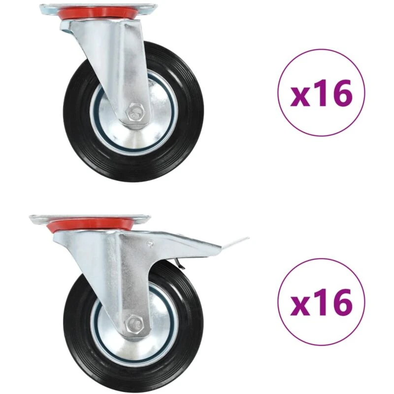 Image of VIDAXL 32 pcs Swivel Casters 160 mm vidaXL 8719883718224