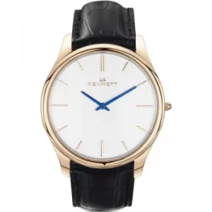 Image of Mens Kennett Kensington Rose Gold White Black Watch