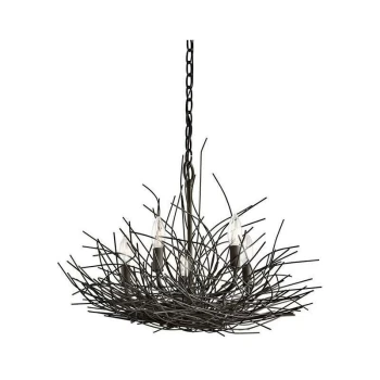 Image of Organique - 5 Light Pendant Chandelier Light Old Bronze, E14 - Elstead