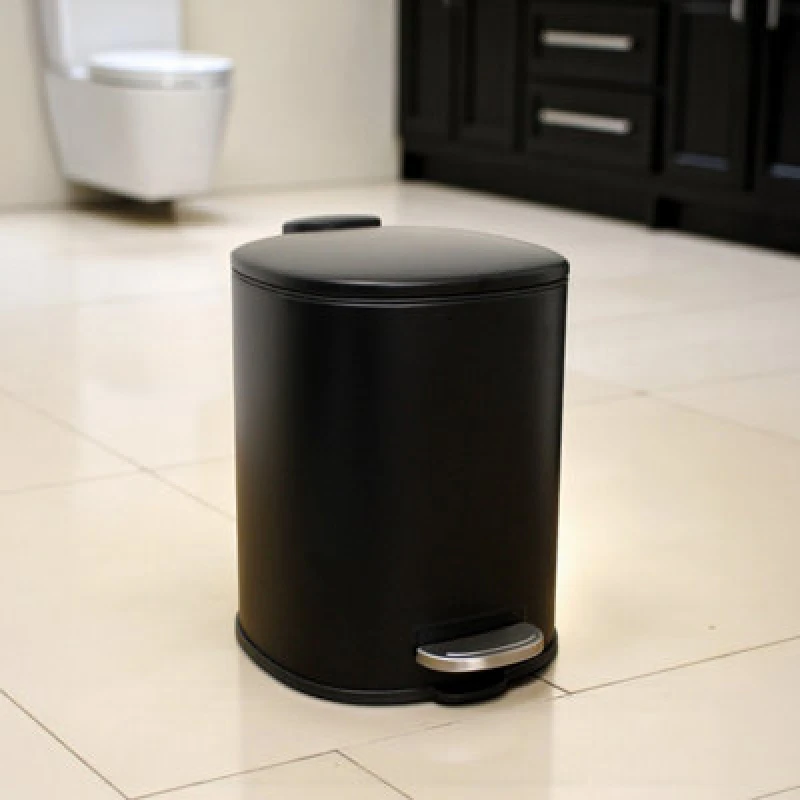 Image of Showerdrape Capri Collection Black 3L Pedal Bin Black