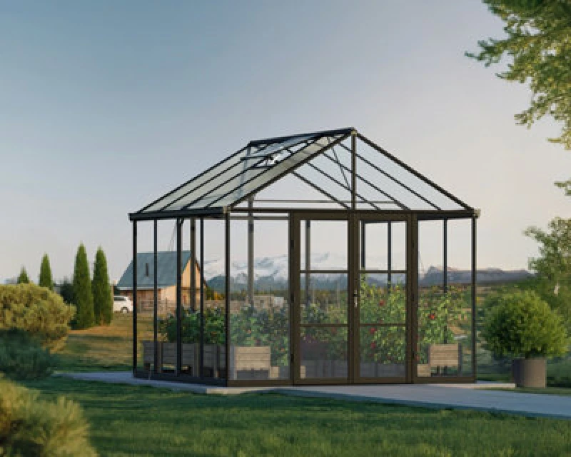 Image of 10' x 10' Palram Canopia Aria Black Polycarbonate Greenhouse (3.04m x 3.08m)