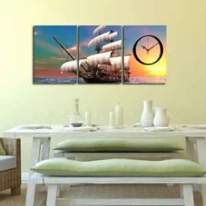 Image of 3P3040CS-71 Multicolor Decorative Canvas Wall Clock (3 Pieces)