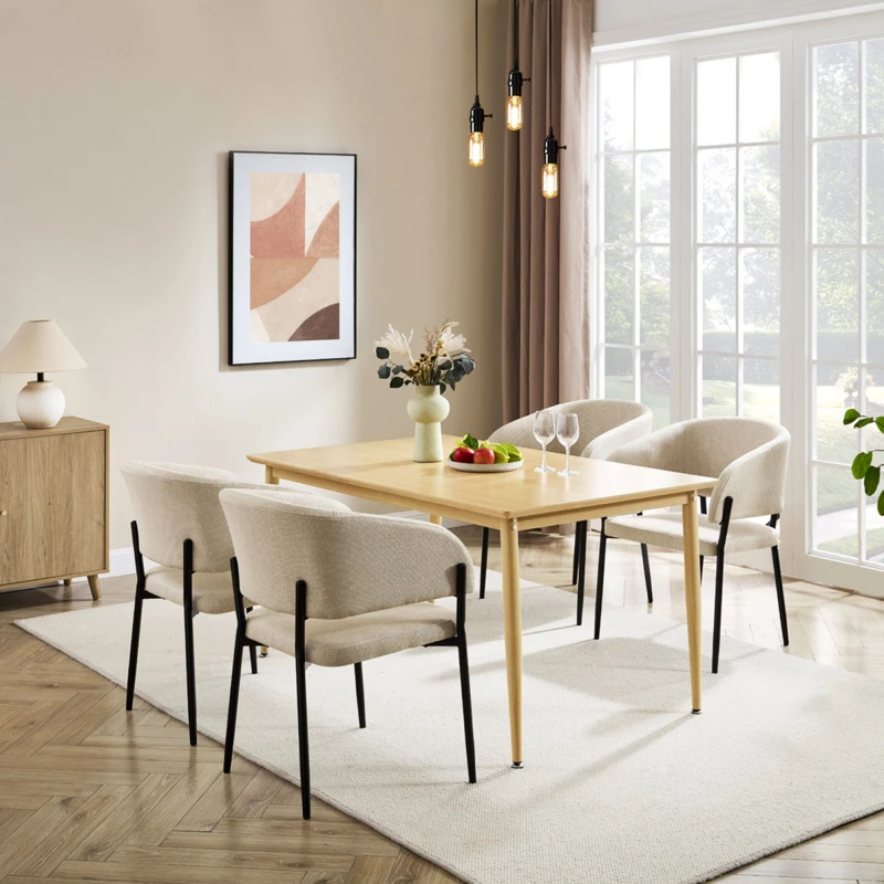 Image of VonHaus Spinningfield Dining Table - 6 Seater Table Brown unisex One Size