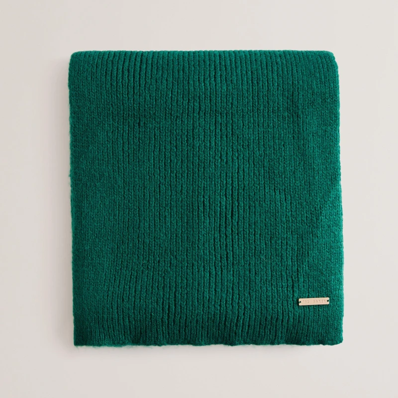 Image of Ted Baker Womens Classic Rib Scarf Green female One Size