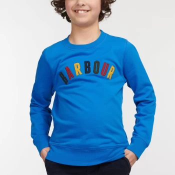 Image of Barbour Boys' Oliver Crew Neck Sweatshirt - Frost Blue - M (8-9 Years)